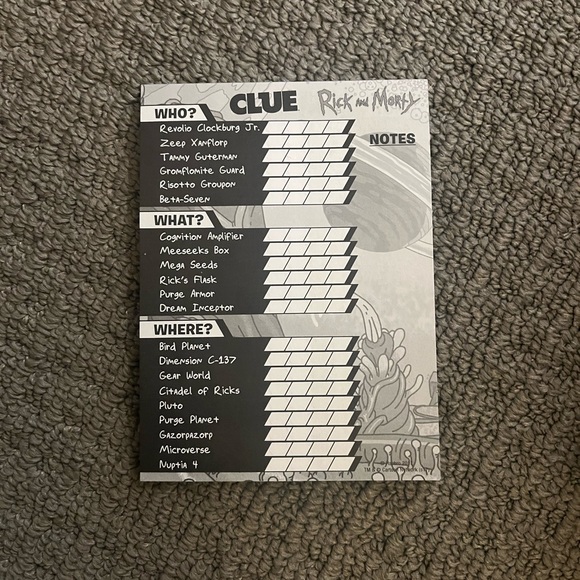 Clue Rick And Morty Back In Blackout Classic Mystery Board Game Adult Swim NOB!! - Picture 5 of 11